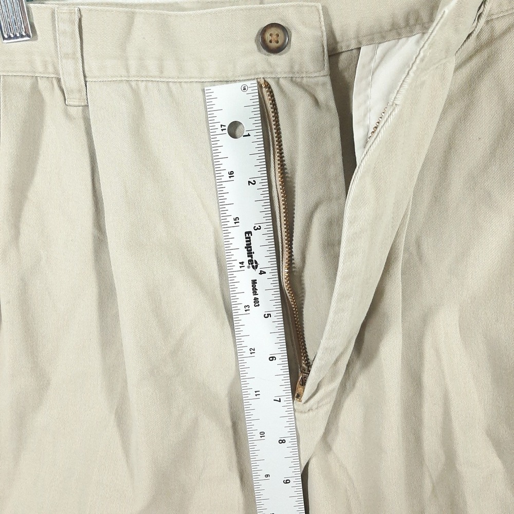 Cutter & Buck Mens Khaki Shorts 36 Double Pleated Cotton Twill Beige Tan Casual - Picture 2 of 8